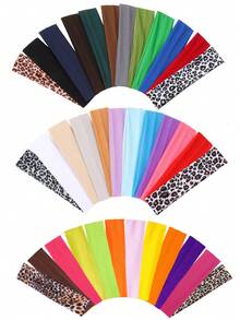 1条豹纹印花头巾/发带，弹力发带，可用于洗脸、化妆、瑜伽、运动等场合，女士发饰，豹纹图案，休闲、优雅、波西米亚风、派对、街头风，涤纶材质，四季皆宜，可作头巾、发带、校园用品、大学用品，秋冬季度假必备，女士柔软头巾