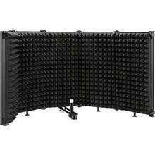 GLEAM Microphone Isolation Shield - Tripod Stand 2 Ft 6" To 5 Ft 10" Height Adjustable Stand Compatible W/Blue  AT2020 AKG Rode Microphones - Black - View 2