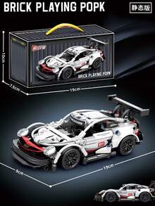 1pc 800+ Pieces Cyberpunk Starry Sky Racing Car Building Blocks Toy Model, Cyberpunk Style Racing Car, Develop Hands-On Ability, Creative Assembly Model, Collectible Display (Needs Assembly) - Gift For Boyfriend/Girlfriend, Birthday, Valentine's Day, New Year, Perfect Gift