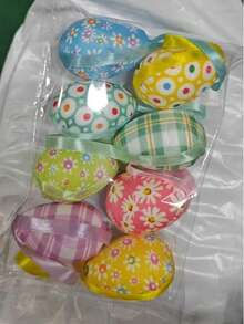 8/12/24 Peças Ovos Decorativos de Páscoa para Primavera, Carnaval de Páscoa, Presentes de Aniversário, Decoração Doméstica e Escolar, Pendentes, Encher Cestas