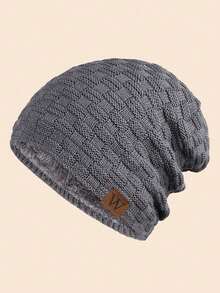 1pc Men's Winter Warmth Windproof Knit Hat With Thermal Lined , Suitable For Travel & Daily Wear Vacation Outfits - Multicolor - View 2