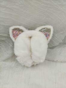 1pc Cute Kitten Earmuffs For Kids - Warm Thick Plush Winter Ear Warmers - Foldable & Cozy Design Cute Kitten Adult Earmuffs Winter Warm Fuzzy Foldable Imitation Rabbit Fur Thickened Student Earmuffs Warm Earmuffs - Multicolor - View 7