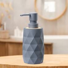 Modern Style Soap Dispenser - Aesthetic Geometric Pattern Design, Refillable Hand Soap Dispenser, Suitable For Kitchen, Bathroom, Shower, Dish Soap, Essence Liquid, Etc. - Grey - View 2