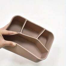 1pcs Lonchera reutilizable con tapa: Recipiente de plástico de alta calidad, ideal para guardar comida en la escuela, la oficina, camping y picnics. Lavar solo a mano. Ideal para la escuela, el trabajo y viajes. Forma rectangular.