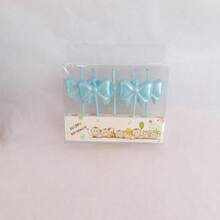 5pcs/Box Pearl White Bow Candles, Personalized Candles For Birthday Cake, Cute Fairy Birthday Party Cake Decor, Available In Multiple Colors: White, Pink, Red, Blue, Yellow, Orange, Brown - Multicolor - View 13