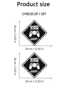 1-2pcs Black Gaming Decor Sticker Home Decor Gamer Area Door Sticker Gamer Wall Sticker,Waterproof Decal Stickers,PVC Stickers,Easy To Paste And Remove,For Home Decoration,Bathroom Decoration,Room Stuff,Living Room Decor,Game Rooms Decor,Lounge Decor,And Other Areas Decor - Black - View 4