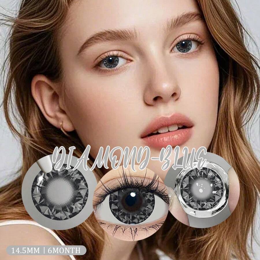 JEWELENS 1pair Blue Diamond Color Contact Lenses For Eye Makeup - Grey - View 1