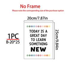 1/6张励志教室海报，鼓舞人心的教室装饰，你可以做到困难的事情（可打印），奇迹发生在这里（可打印），你属于这里（可打印），帆布艺术墙贴，房间海报，家居装饰，房间装饰用品，卧室，客厅装饰，可选画框 - 彩色 - 查看 16