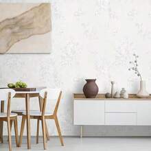 1卷加厚白色玫瑰印花可剥离自粘壁纸，防潮防水防污耐磨，非常适合卧室、宿舍、酒店、电视背景墙装修装饰。背面带胶，可轻松移除不留残胶，易于安装。尺寸：45厘米*500/300/100厘米 - 白色 - 查看 15