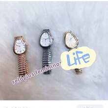 Elegant, Classic Snake-Shaped Spring-Loaded Wristwatch. - 金色 - 查看 2