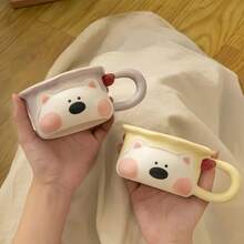 Charming Playful West Highland Terrier-Shaped Ceramic Mug - Durable Enamel-Glazed 3D Craft Beverage Set For Daily Home Use, Party Gatherings, Weddings, Gift Giving & Office Settings