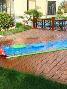 PVC充气水滑梯，水上冲浪板，户外单人/双人喷水滑梯 - 彩色 - 查看 8