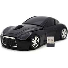 mouse inalámbrico para computadora con forma de coche ras ópticos USB 2.4 Ghz para PC portátil - Negro - - Ver 6