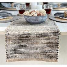 Chardin Home - Camino de mesa de yute natural de 13 x 108 pulgadas decoración de mesa rústica estilo bohemio tela a mano color natural y gris diseño de granja o consola - Grisyutenatural - Ver 1
