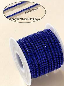 177.17/359.84 Inch Length, 2/3mm Width Sewing Glass Rhinestone Chain For Clothing Accessories, Bag And Shoe Home Decoration DIY - Multicolor - View 40