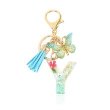 1pc Handmade Crystal Resin Butterfly & Letter Keychain, Tassel Keyring, Small Gift For Wedding, Birthday, Baby Shower, Travel Souvenir, Graduation, Housewarming, Party (5 Styles Available) - Multicolor - View 29