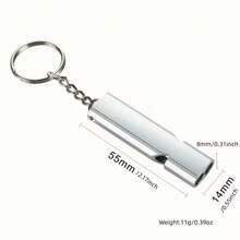 1pc 160dB Dual Hole Aluminum Alloy Survival Whistle Keychain - Fashionable Black, PU Coated, Non-Fading, Suitable For Camping, Hiking, Mountaineering, Outdoor, Adventure, Trekking And Emergency Rescue, Stylish Punk Style, Emergency Gear, Camping Accessories, Camping Supplies, Gift For Men, Birthday Gift - Multicolor - View 3