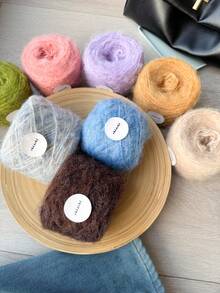 1 Roll DIY Yarn Seahorse Fur Knitting Yarn Balls For Scarf, Sweater, Style Bicolor Blended Yarn 80g, Modern Home Knitting Material
