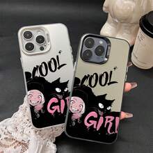 Charming girl phone case suitable For  17 16 16E 15 14 13 12 11 Pro Max 17 Air 16 Plu printed colored silver phone case luxury matte hemming anti-drop IMD color personalized laser backplane protection cover - Chica encantadora en caja de plata 1_SKU Slice 1 - Ver 1
