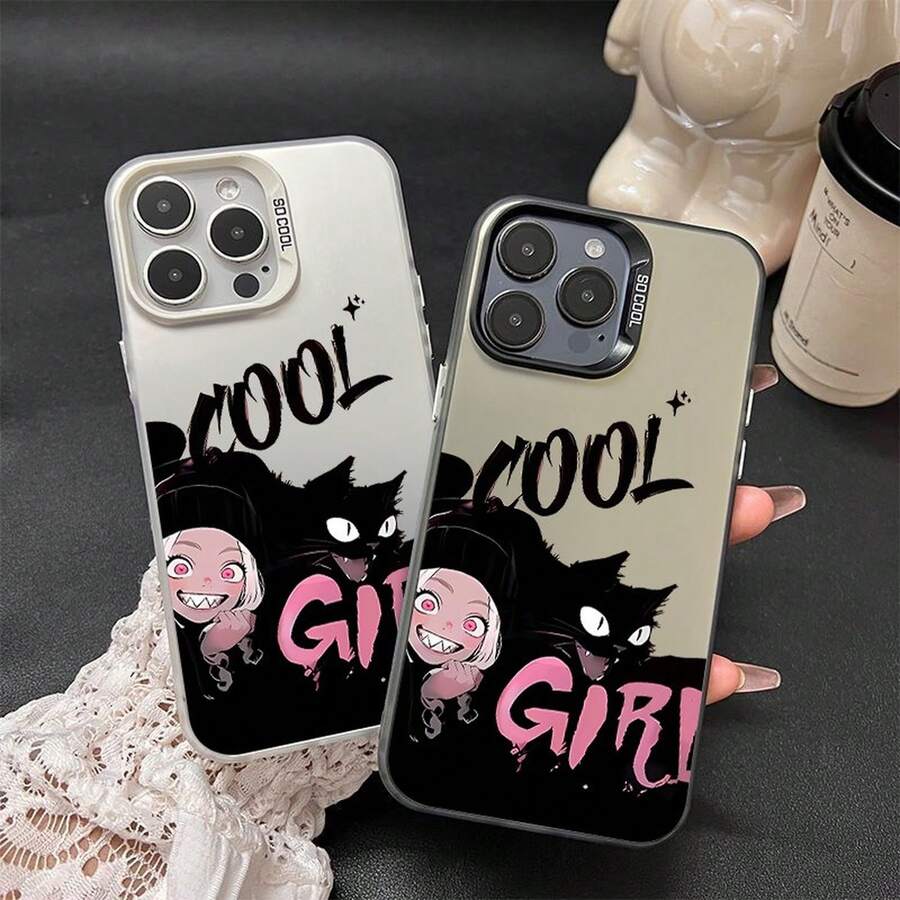 Charming girl phone case suitable For 17 16 16E 15 14 13 12 11 Pro Max 17 Air 16 Plu printed colored silver phone case luxury matte hemming anti-drop IMD color personalized laser backplane protection cover - Chica encantadora en caja de plata 1_SKU Slice 1 - Ver 1