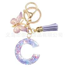 1pc Handmade Crystal Resin Butterfly & Letter Keychain, Tassel Keyring, Small Gift For Wedding, Birthday, Baby Shower, Travel Souvenir, Graduation, Housewarming, Party (5 Styles Available) - Multicolor - View 28