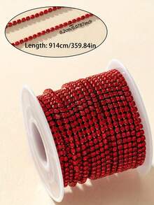 177.17/359.84 Inch Length, 2/3mm Width Sewing Glass Rhinestone Chain For Clothing Accessories, Bag And Shoe Home Decoration DIY - Multicolor - View 49