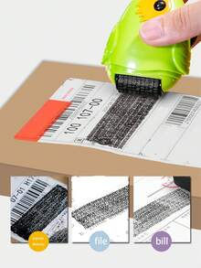 1个ABS材质滚轮密封条，内置塑料刀片，可重复使用，用于遮盖机密信息和地址，防窥设计，有蓝色/粉色/绿色可选，时尚光滑表面，速干耐用。