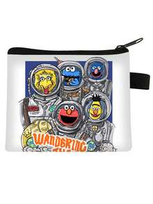Sesame Street Cartoon Coin Purse, Portable Card Holder, Fashion Small Storage Bag, Can Hold Lipstick, Makeup Brushes, Skincare, Phone, Coins, Small Items, Suitable For Home, Gifts, Vacation And Holidays (Halloween, Christmas) And Multi-Purpose Use