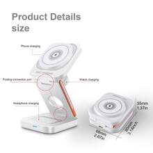 三合一磁吸无线充电支架，支持15W快充，兼容 17/17 Pro/17 Pro Max/Air/16/16 Pro/16 Pro Max/16 Plus/15/15 Pro/15 Pro Max/15 Plus/14/14 Pro/14 Pro Max/14 Plus/13/13 Pro/13 Pro Max/13 Mini/12/12 Pro/12 Pro Max/12 Mini，以及Ultra/SE/11/10/9/8/7/6/5/4/3/2/4/3/Pro/Pro 2，可折叠磁吸无线充电板/底座