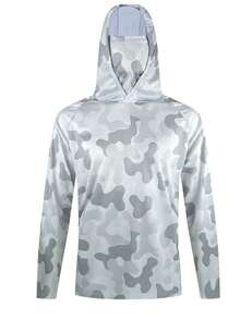 Long Sleeve Hooded Face Mask Fishing Shirt, Quick-Dry Breathable Fishing Apparel For Men - Multicolor - View 2