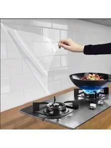 1pc Waterproof, Oil-Proof, Anti-Static Wall Protective Film - Removable Film, Suitable For Kitchen, Tiles, Home And Dorm Decor - No Glue Needed, Easy To Clean, No Electricity Required - Ideal For Stove And Sink Areas, Countertop Protection, Kitchen Accessories, Suitable For Party, Gathering And Event Daily Decoration. - A - View 3