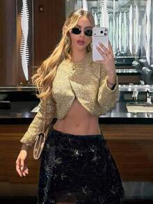 GMFP Women's Casual Elegant Fashion Personalized Commuter Herringbone Single-Breasted Jacket, Suitable For New Year/Valentine's Day - Champagne - View 3