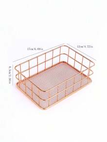 1 chiếc giỏ đựng đồ bằng kim loại kiểu Bắc Âu hiện đại - Giỏ đựng đồ dùng văn phòng và mỹ phẩm bằng sắt rèn dung tích lớn, thiết kế dạng lưới giúp dễ dàng quan sát. - Vàng - Xem 8
