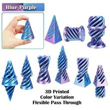 3pcs "Impossible Cone" Series - 3D Printed Spiral Optical Illusion Decor, Featuring Colorful Gradient Design, Durable Plastic Material, Indoor/Outdoor Decoration, New Year Gift, Daily Gift, Valentine's Day Gift, Color Changing Design, Exquisite 3D Sculpture, Desktop Decoration, Visual Illusion, Mini Pyramid, Lightweight Miniature Statue, Must-Have Item For Stress Relief Enthusiasts. - Multicolor - View 9