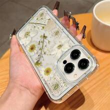 时尚个性化气垫透明TPU防震保护壳，兼容苹果和其他手机，适合作为情侣、女友、女儿和少女的生日和圣诞礼物。 - 無色 - 查看 4