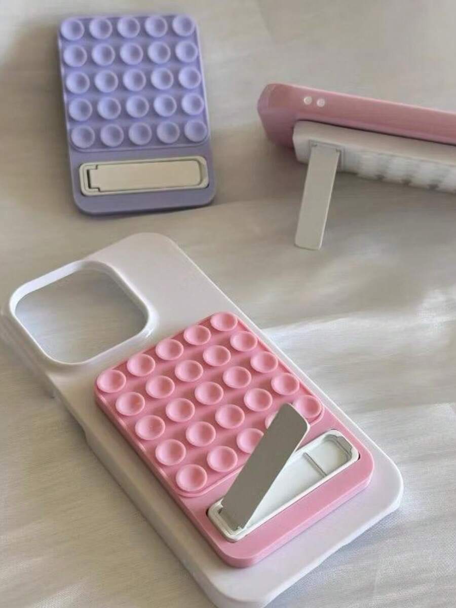 Silicone Suction Cup Holder For Cell Phones - Baby Pink - View 1