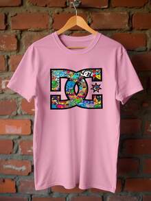 Basic DC Collage Unisex T-Shirt DTF Ref4227 - Hồng - Xem 4