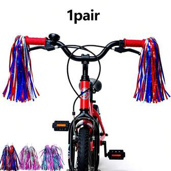 1pair Fashion Bicycle Streamers, 96pcs Scooter Streamers, Motorcycle Handlebar Tassels, Bicycle Decoration Accessories