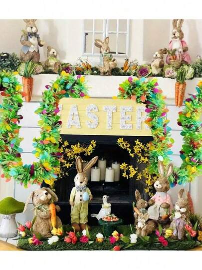 2 Packs Easter Striped Metal Wire Wreath, DIY Wreath, Spring Easter Home Decor Hanging Ornament, Birthday Party Supplies, Easter Wreath Decor, St. Patrick's Day And Easter Party Supplies, Window Decoration, DIY Wreath, Spring Easter Home Decor Hanging Accessories, Birthday Party Supplies