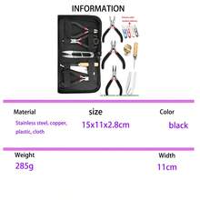 1 Set Jewelry Making Supplies Kit, Includes Jewelry Pliers, Jump Ring Opener, Awl, Ruler, Handmade Ring Sizer, Tweezers, For Jewelry Repair & Crafting - Set - View 11