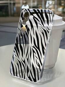 Precision Perforated High Transparency Black Striped Zebra Pattern Painted Thick Anti-Drop Phone Case Compatible With Samsung Galaxy S25/S25PLUS/S25 Ultra/A16/A36/A26/A56/A50/A12/A32/A52/A72/A51/A21S/A13/A14/S24/S24PLUS/S24Ultra,S22/A52/A53/A54/A55S23, 11/12Pro/12/12X/13/14/15/13Pro/14Pro/15Pro, Redmi 10/9/Note9/12c/Note11pro/Note8Pro - Multicolor - View 2