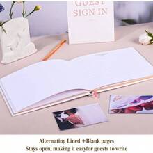 Elegant Wedding Guest Book U2013 White Sign In Book With Pages, Blank Lined Guestbook Weddings, Shower, Birthday Party - ban đầu - Xem 4