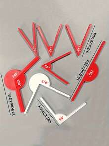 1 Set Math Learning Tools - Angle Measurement Tool, Geometric Angle Display Instrument, Angle Recognition Educational Learning Tools, Made Of Durable Plastic, Suitable For Youth Learners, Math Teaching Aids | Information Display | Durable Plastic Structure