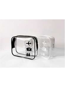 2个装透明旅行洗漱包，透明个人液体洗漱包，旅行配件洗漱包，透明淋浴包，适合旅行和度假 - 彩色 - 查看 5