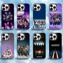 Funda de teléfono Hot Group Music K-KATSEYE para 17, 16, 15, 14, 13, 12, 11 Plus, Pro Max, borde negro, cubierta plateada - Z5 - Ver 3