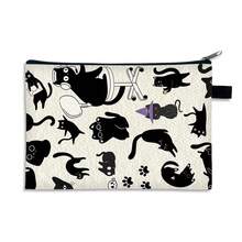 1pc Cute Cartoon Cat Print Pouch, Suitable As Toiletry Bag, Cosmetic Organizer, Medical Supply Bag To Store Cash, Keys, Cosmetics, Toiletries. Great For Short Trips, Travel, Summer Camp, Office Supplies Storage. An Essential Gift For Teachers' Day, Valentine's Day Or Birthday. - Multicolor - View 8