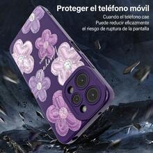 CYPNFunda para Xiaomi Redmi 12 Ultrafina Flexible Suave TPU Silicona Púrpura Carcasa con Flores Dibujos Antigolpes Anti-arañazos Protectora Case para Redmi 12Fashion - Redmi 12 - Ver 4