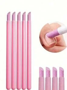 12件套石英陶瓷美甲抛光雕刻笔套装，45度去茧去皮器，指甲油，指甲锉，光滑磨石，天然美甲凝胶套装 - 彩色 - 查看 19