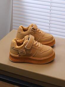 1 Pair Children's Autumn/Winter New Canvas Shoes, Soft Bottom Fashion Versatile Outdoor Anti-Slip Sports Shoes, Toddler/Little Kids Daily Warm Outdoor Sports Shoes