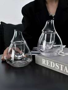 1pc Creative Glass Sake Decanter, High-Quality Japanese Style Sake Bottle Carafe, Home Use Warm Sake Bottle - Transparent - View 7